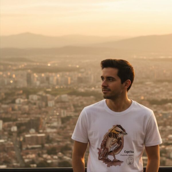 Camiseta ilustrada copeton, La Tingua Bogotana — imagen de referencia