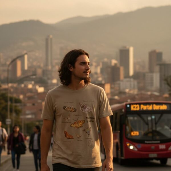 Camiseta ilustrada mariposas y polillas, La Tingua Bogotana — imagen de referencia