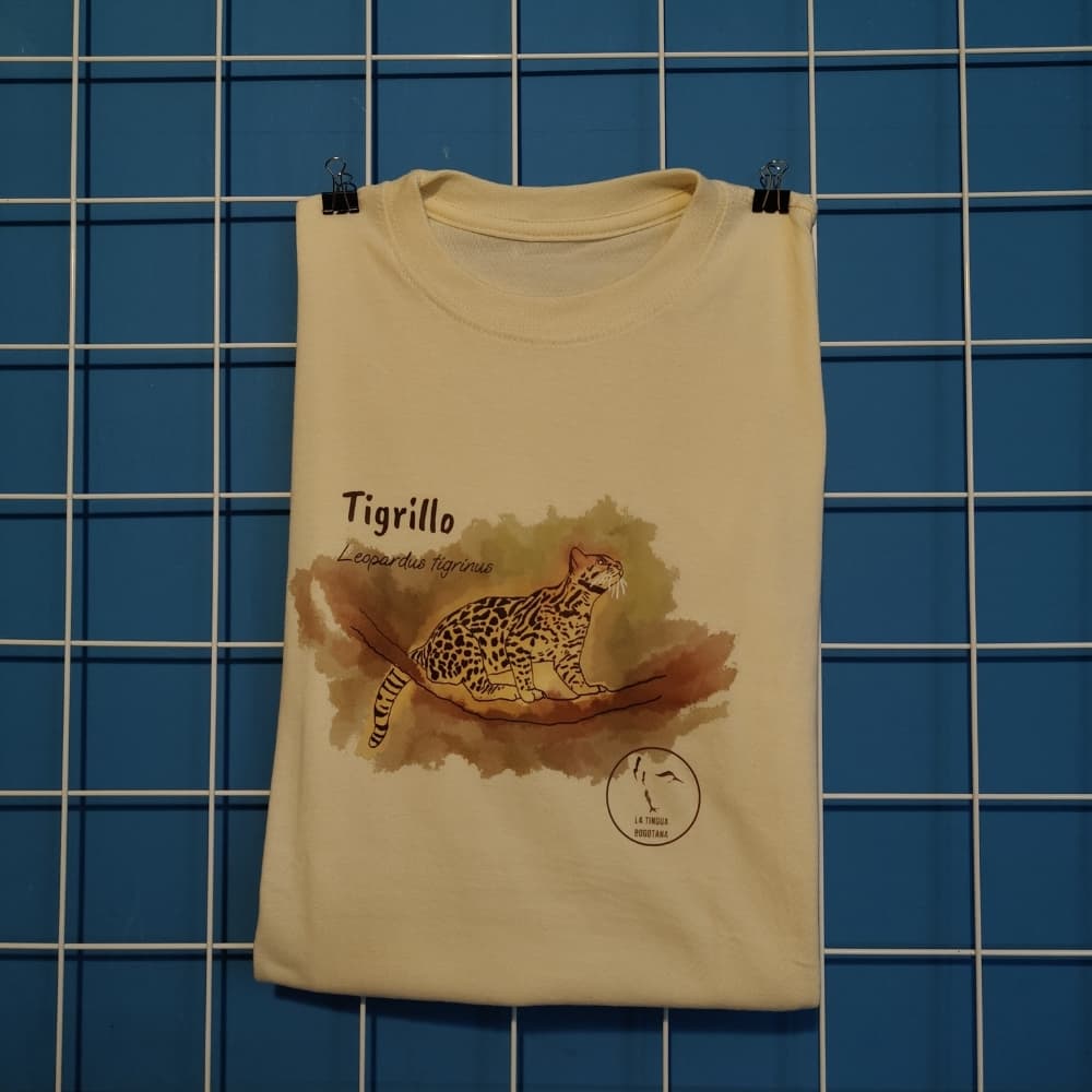 Camiseta ilustrada tigrillo, La Tingua Bogotana — imagen de referencia
