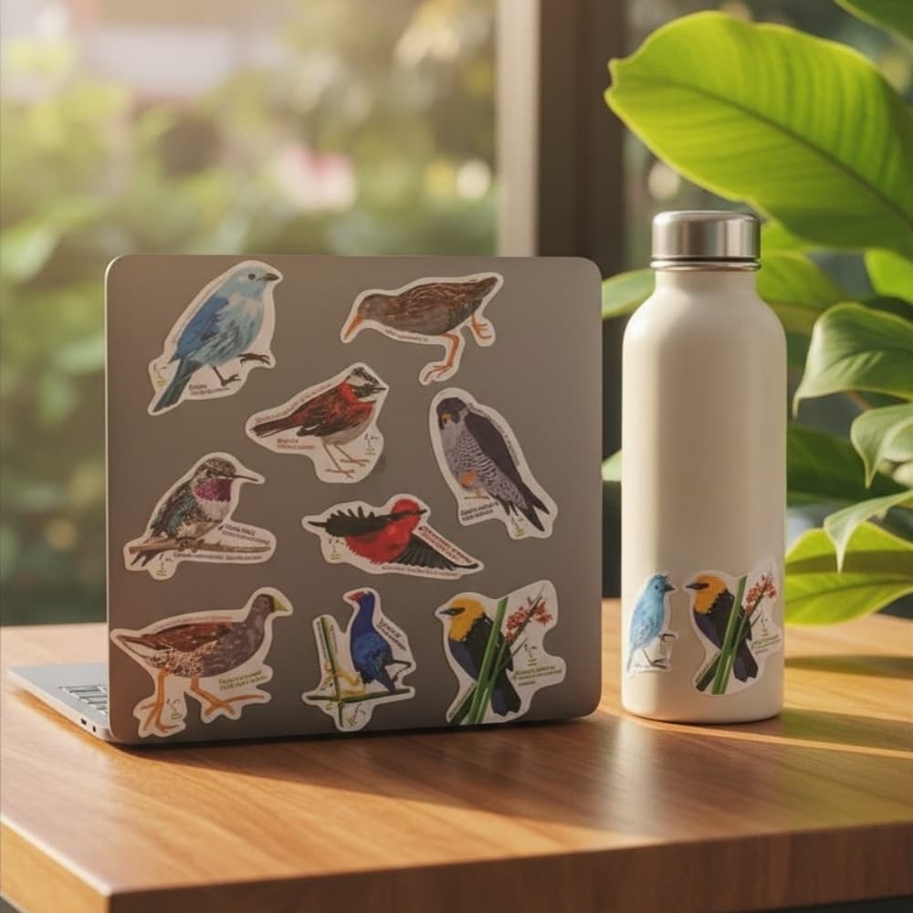 Pack de stickers ilustrados de aves bogotanas | Arte en vinilo resistente al agua - Image 5